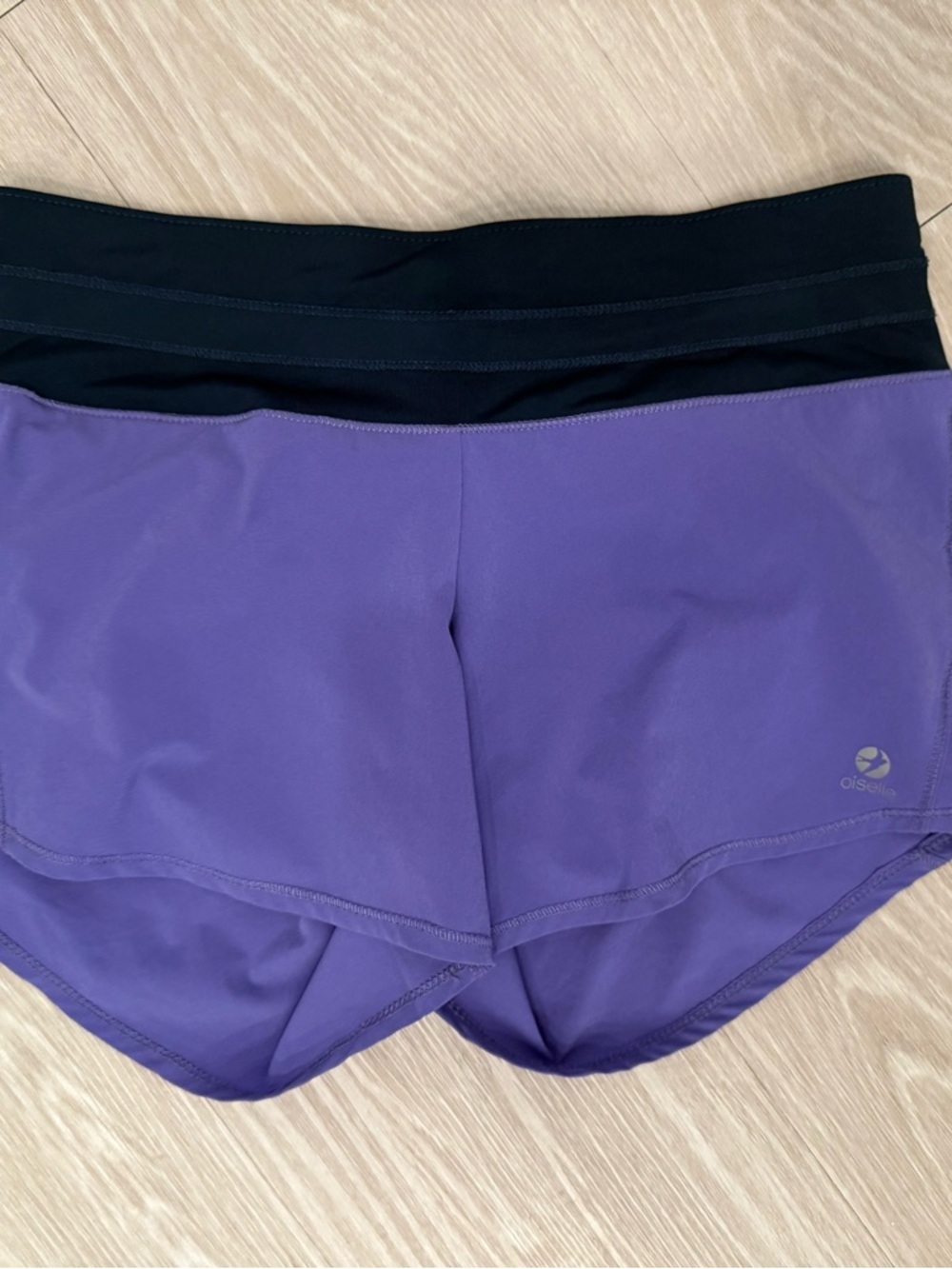 oiselle Purple Running Shorts with Black Waistband
